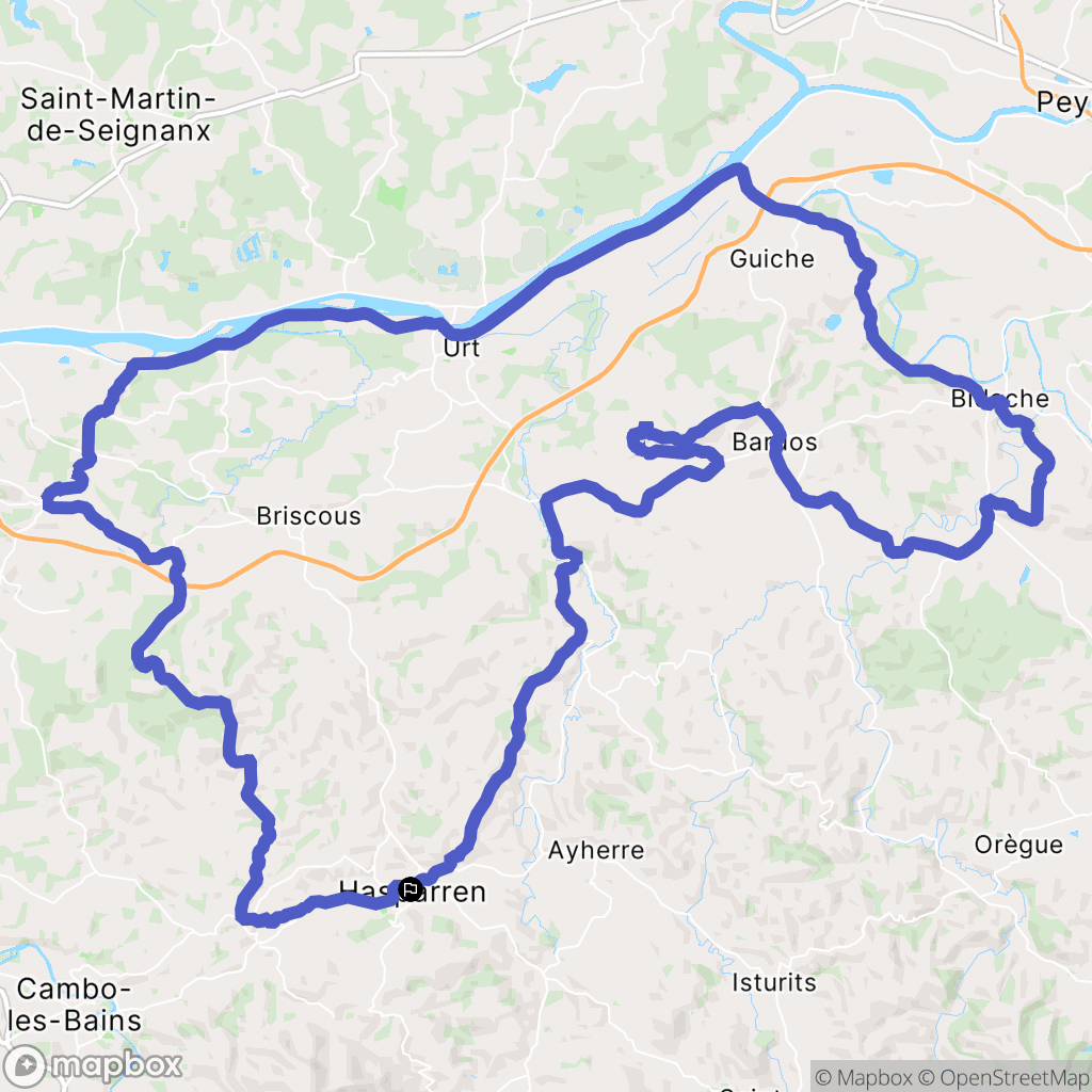 Hasparren : carte du parcours de randonnée - France
