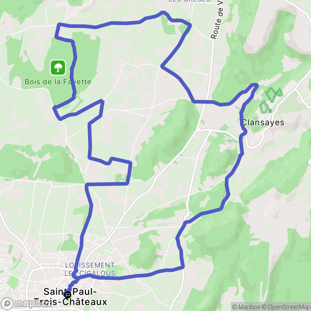 Saint-Paul-Trois-Châteaux : carte du parcours de randonnée - France