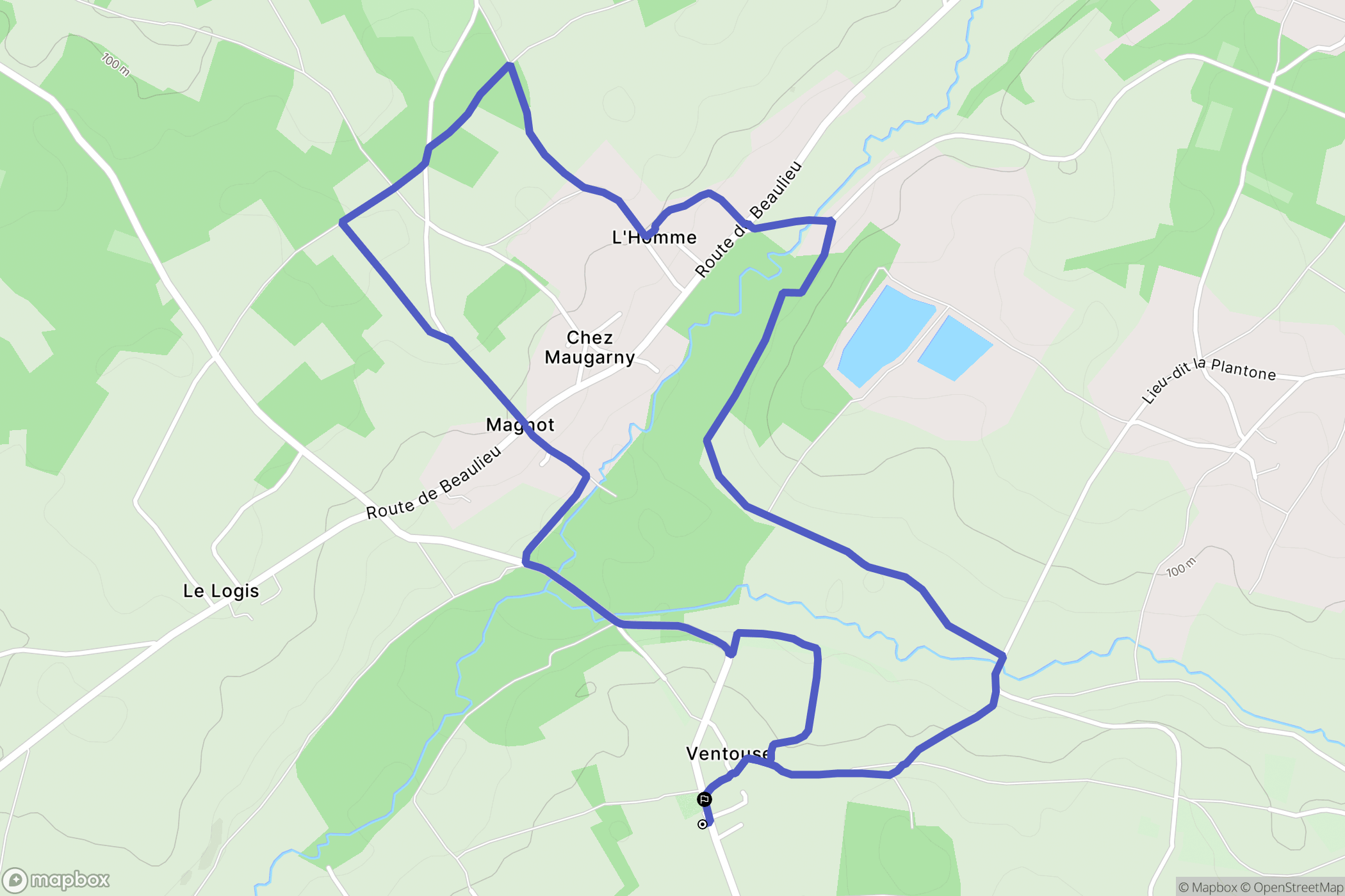 Ventouse : carte du parcours de randonnée - France