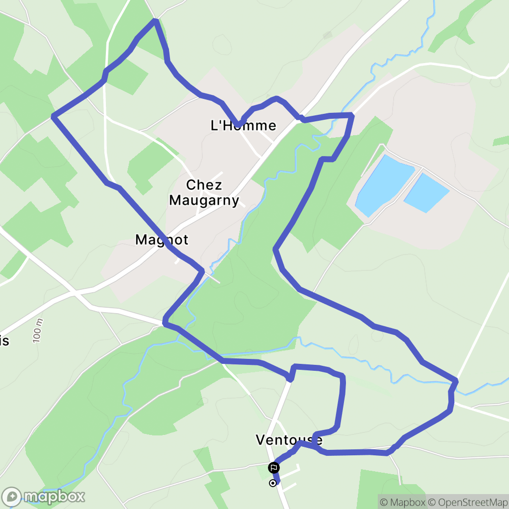 Ventouse : carte du parcours de randonnée - France