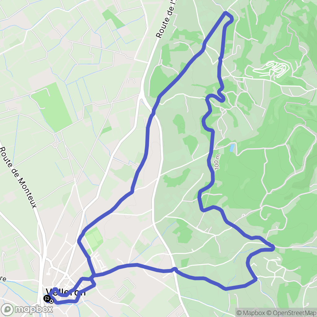 Velleron : carte du parcours de randonnée - France