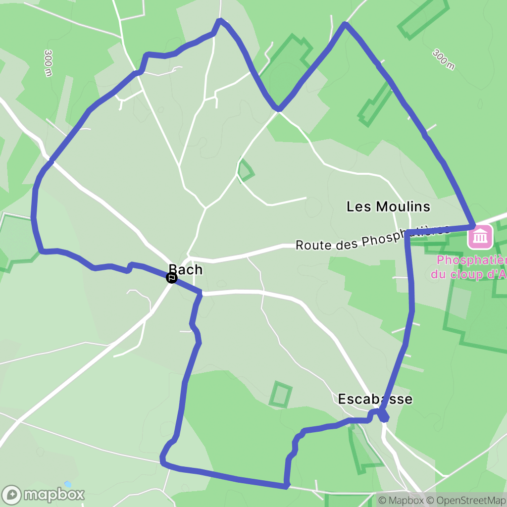 Bach : carte du parcours de randonnée - France