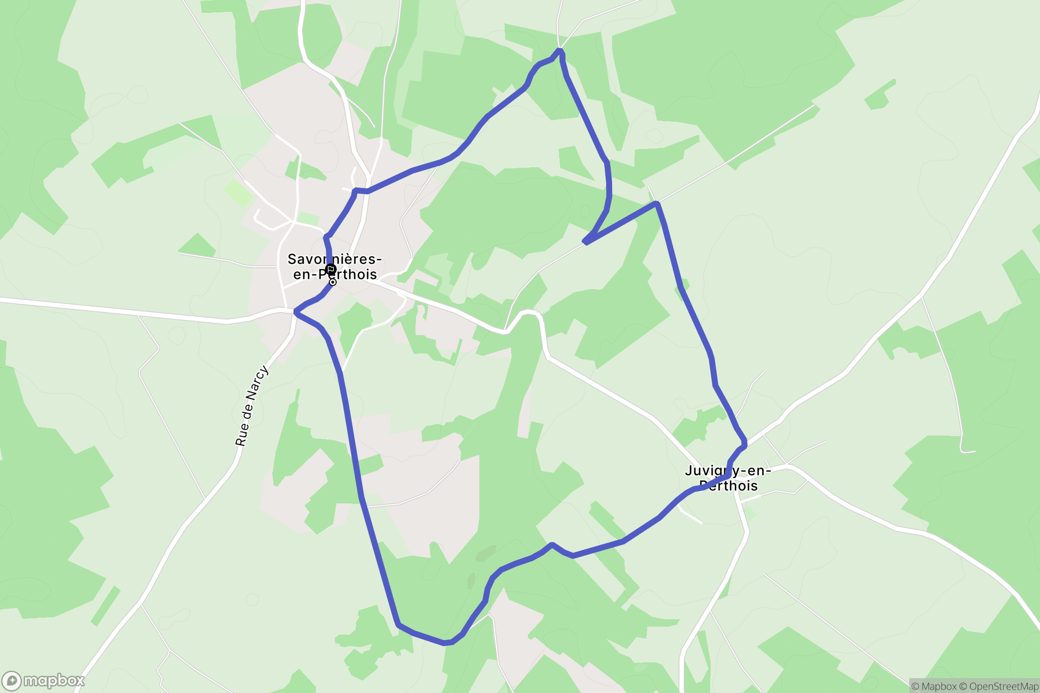 Savonnières-en-Perthois : carte du parcours de randonnée - France