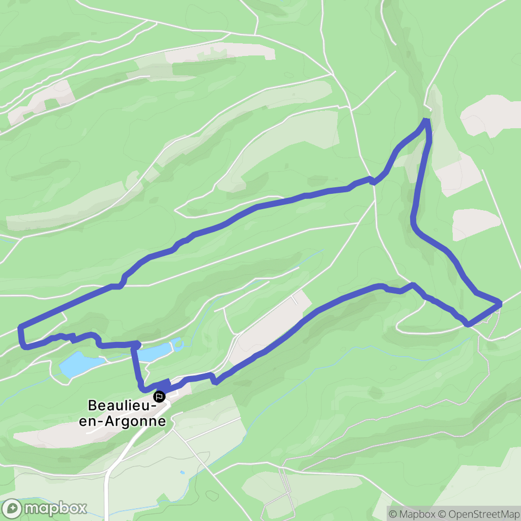 Beaulieu-en-Argonne : carte du parcours de randonnée - France