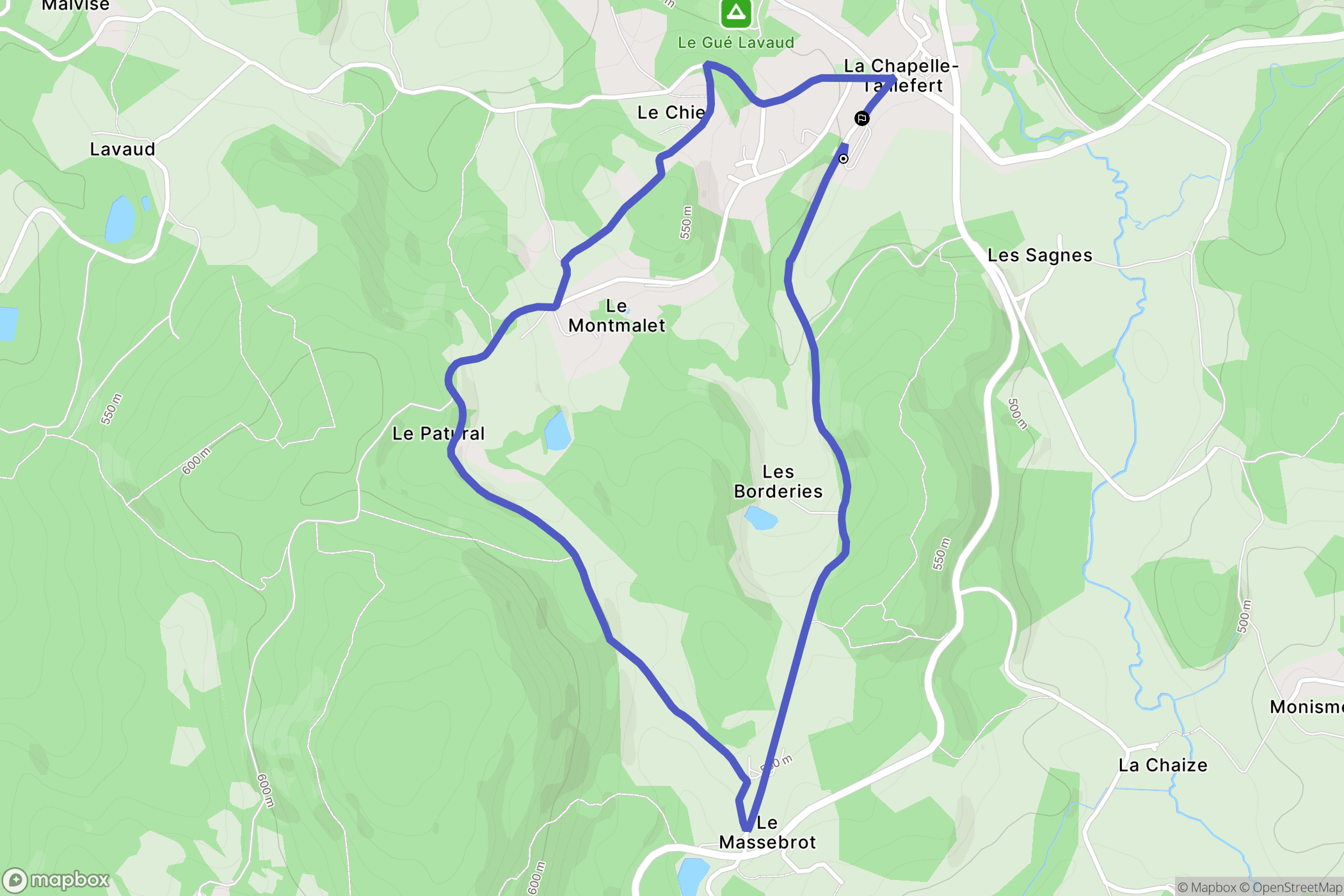 La Chapelle-Taillefert : carte du parcours de randonnée - France