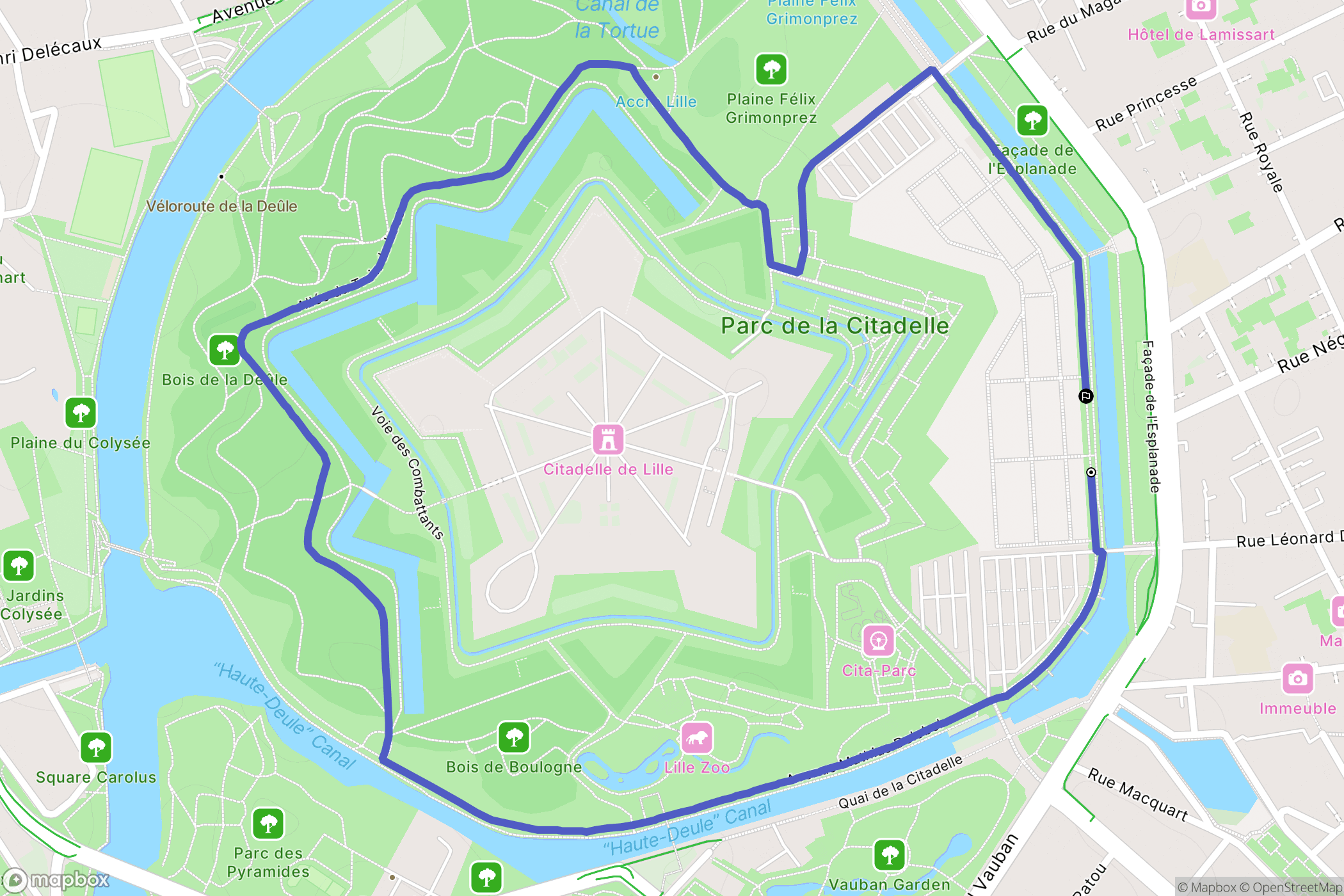 Lille : carte du parcours de randonnée - France