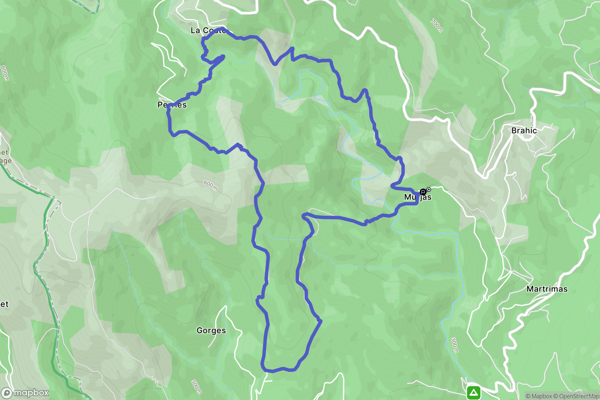 Les Vans : carte du parcours de randonnée - France