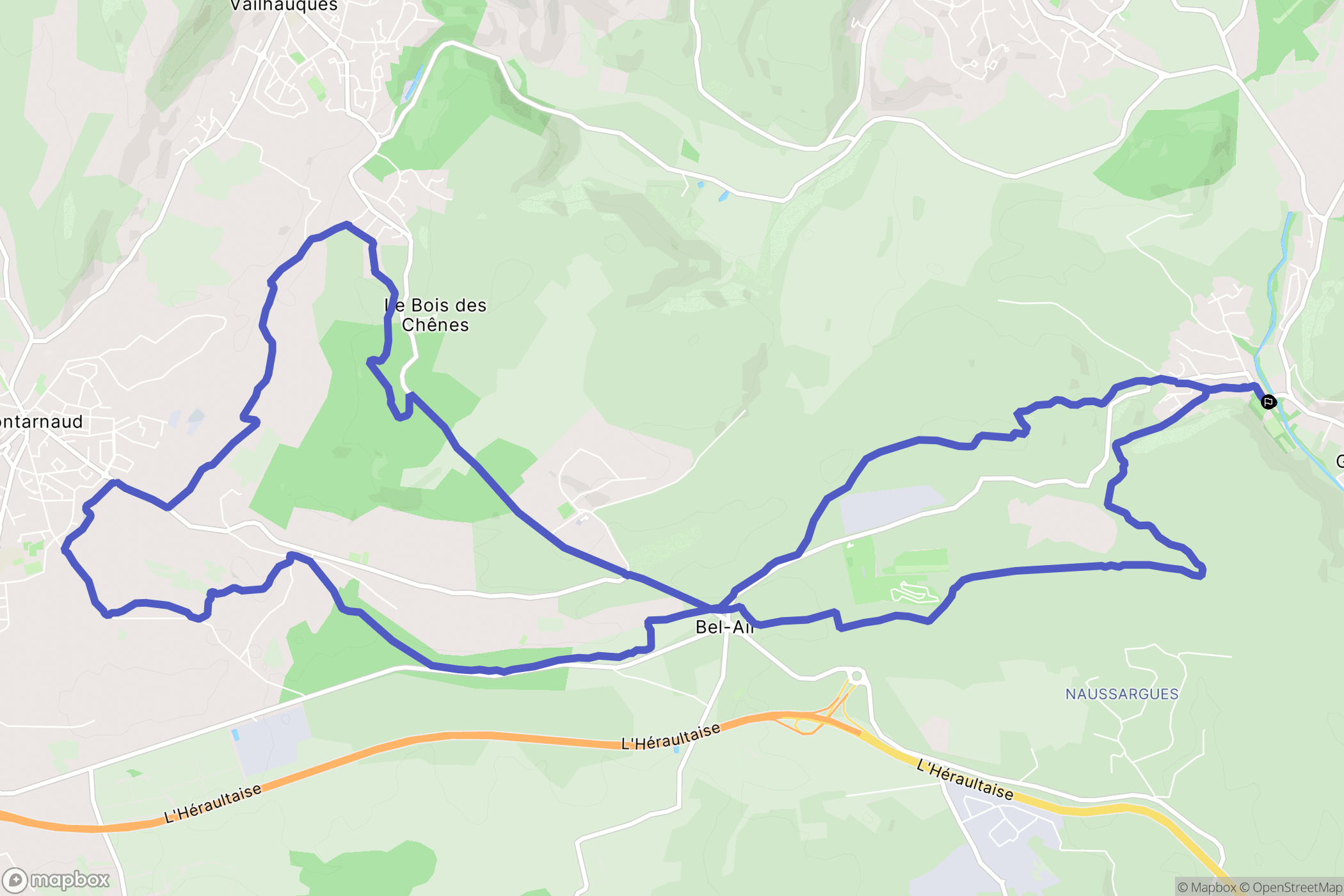 Grabels : carte du parcours de randonnée - France