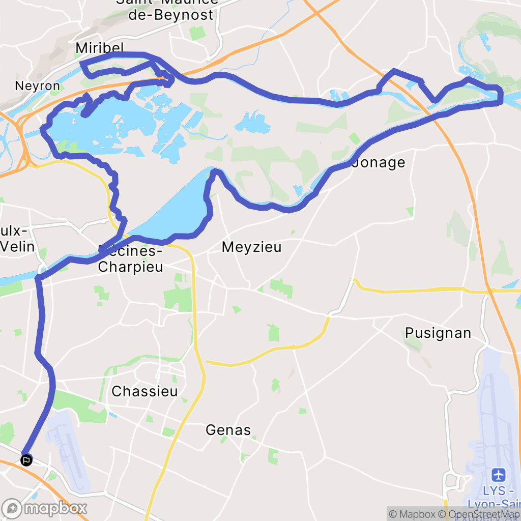 Bron : carte du parcours de randonnée - France