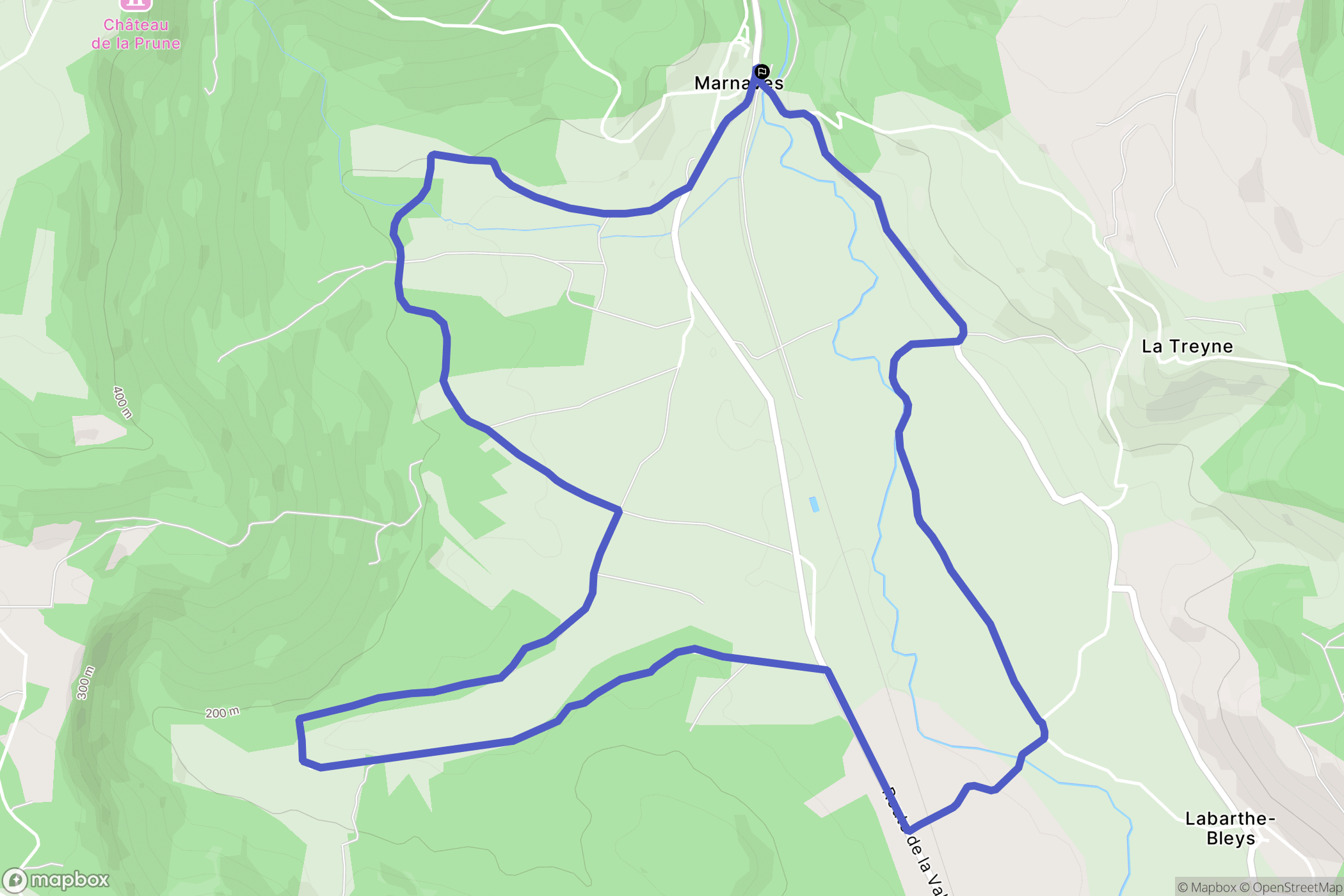 Marnaves : carte du parcours de randonnée - France
