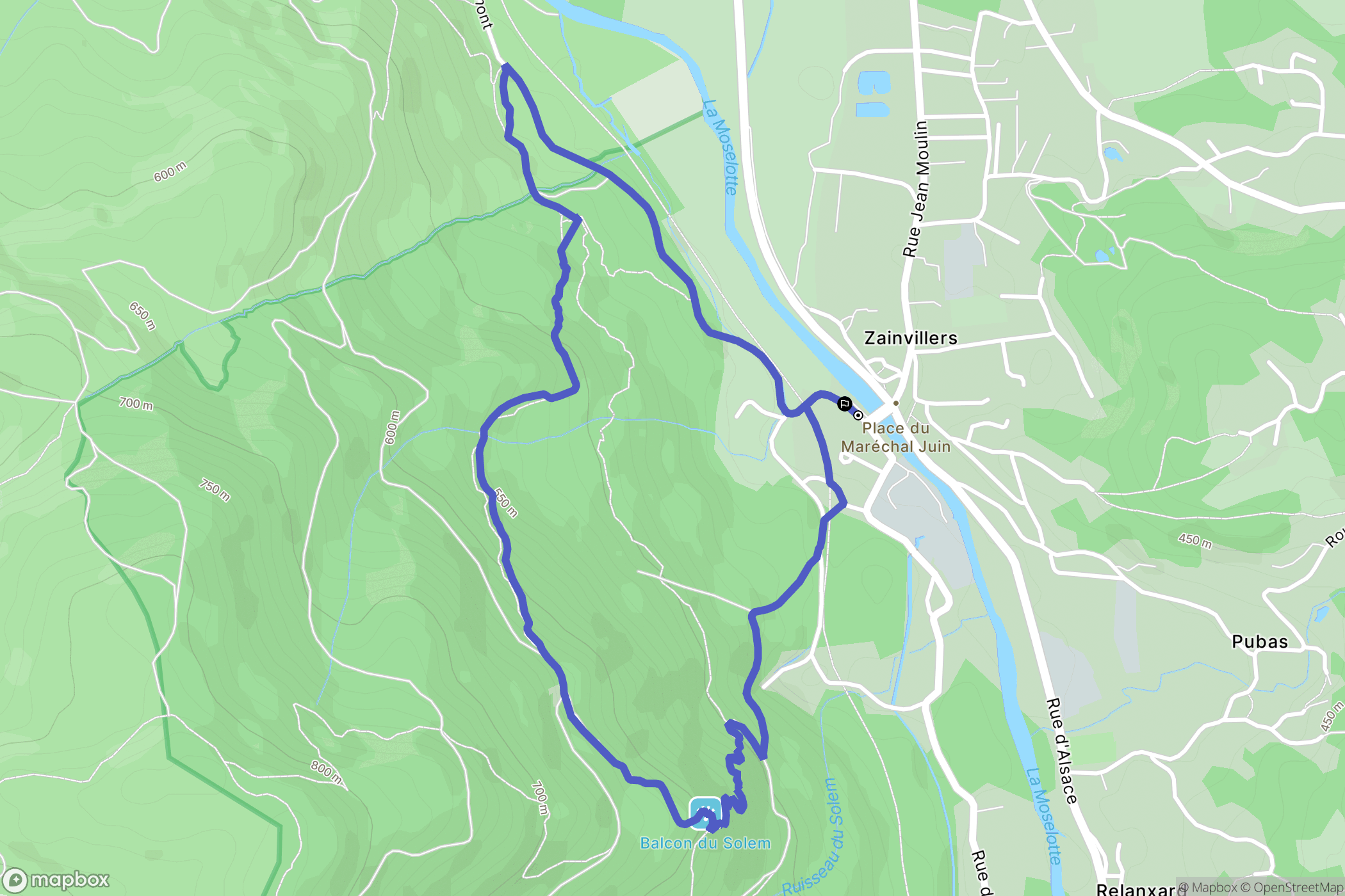 Vagney : carte du parcours de randonnée - France