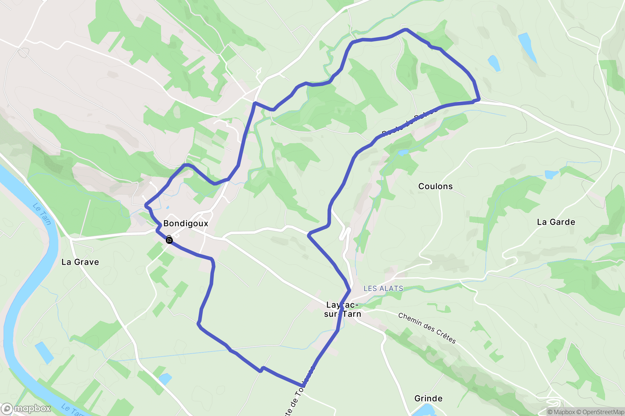 Bondigoux : carte du parcours de randonnée - France