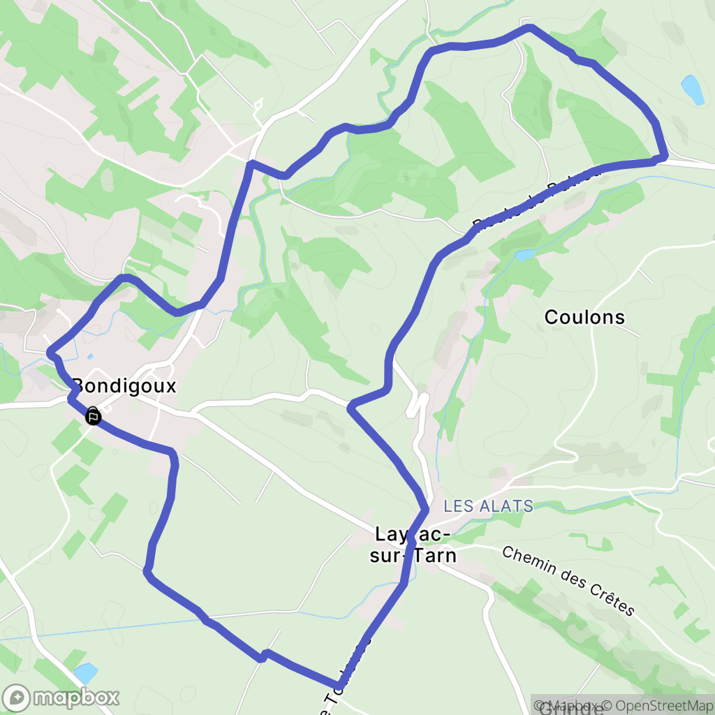 Bondigoux : carte du parcours de randonnée - France