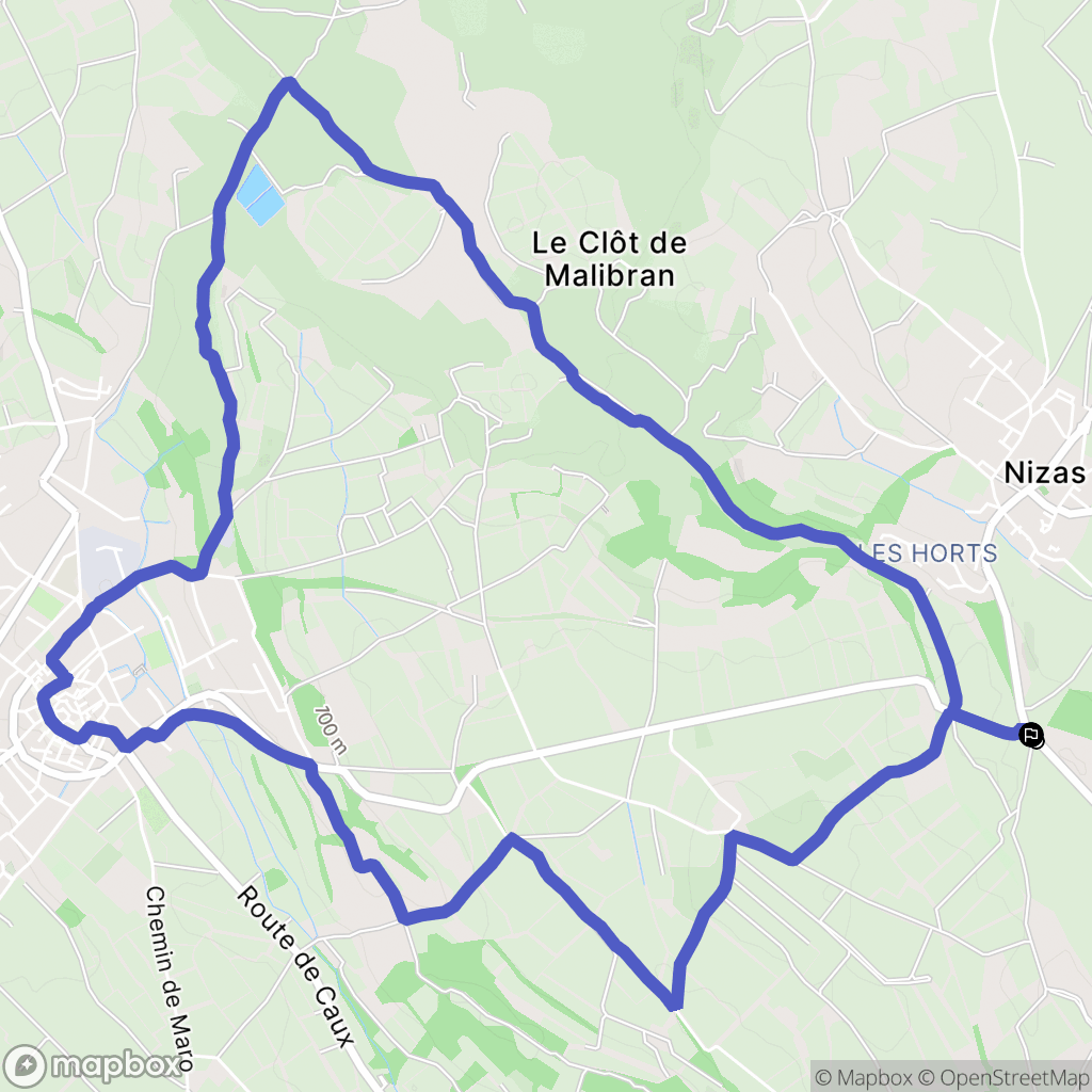 Nizas : carte du parcours de randonnée - France