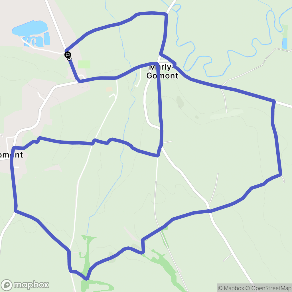 Marly-Gomont : carte du parcours de randonnée - France