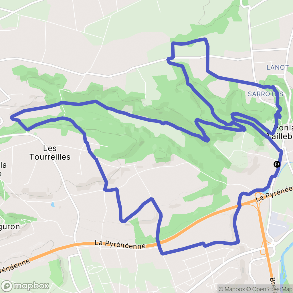 Ponlat-Taillebourg : carte du parcours de randonnée - France