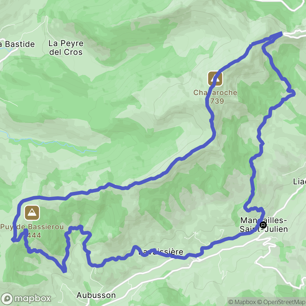 Mandailles-Saint-Julien : carte du parcours de randonnée - France