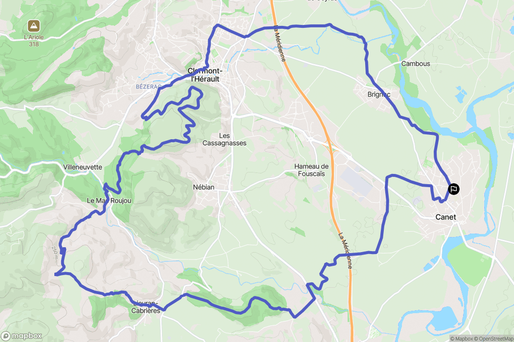 Canet : carte du parcours de randonnée - France