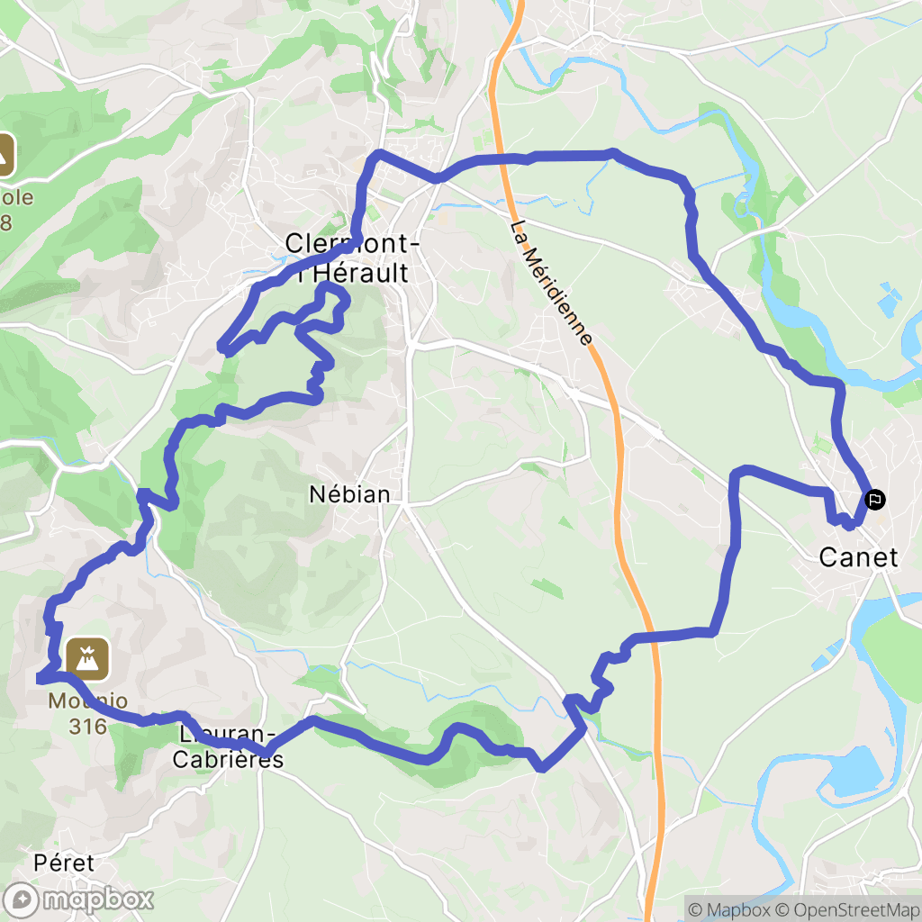 Canet : carte du parcours de randonnée - France