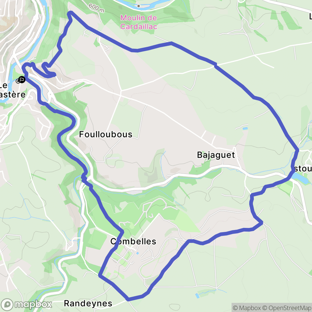Le Monastère : carte du parcours de randonnée - France