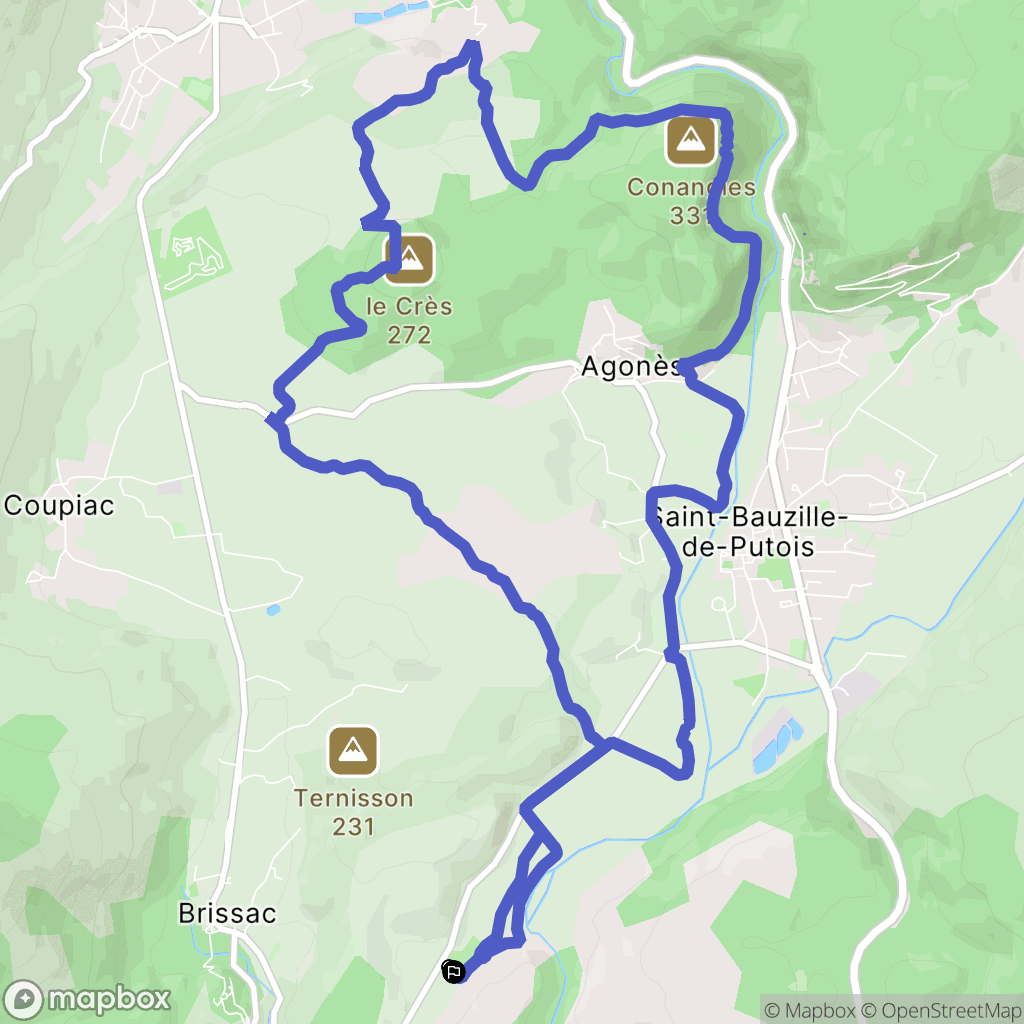 Brissac : carte du parcours de randonnée - France
