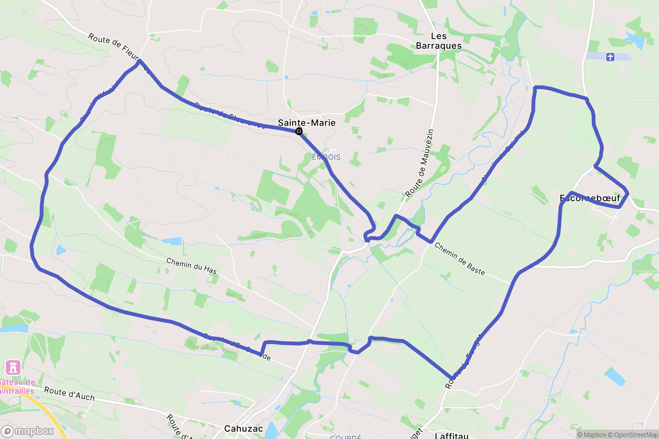 Sainte-Marie : carte du parcours de randonnée - France
