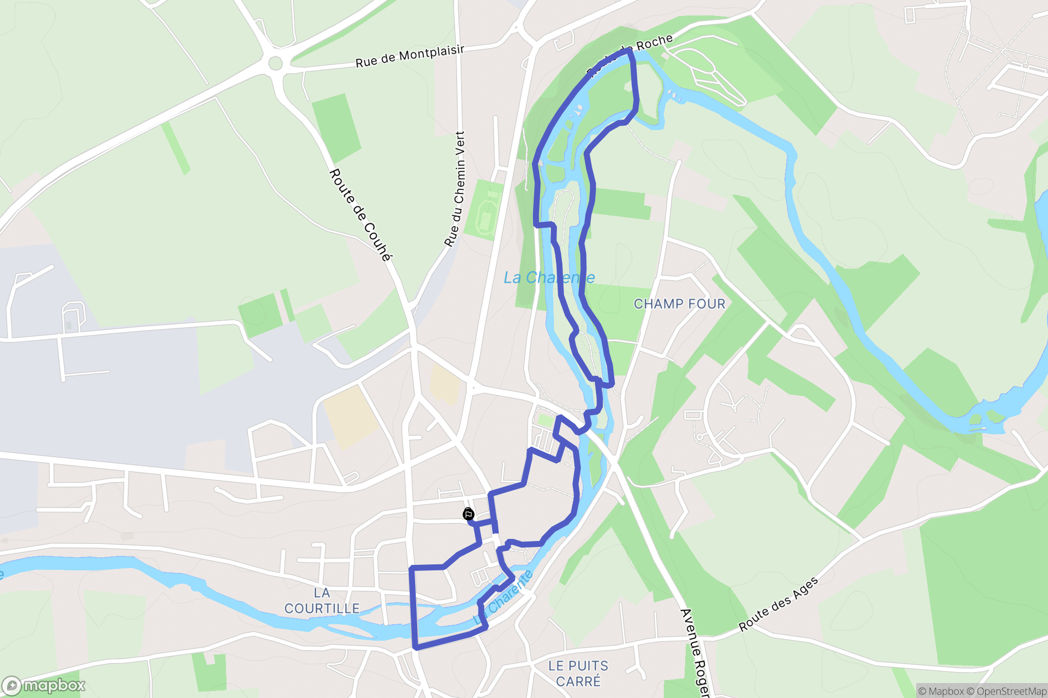 Civray : carte du parcours de randonnée - France