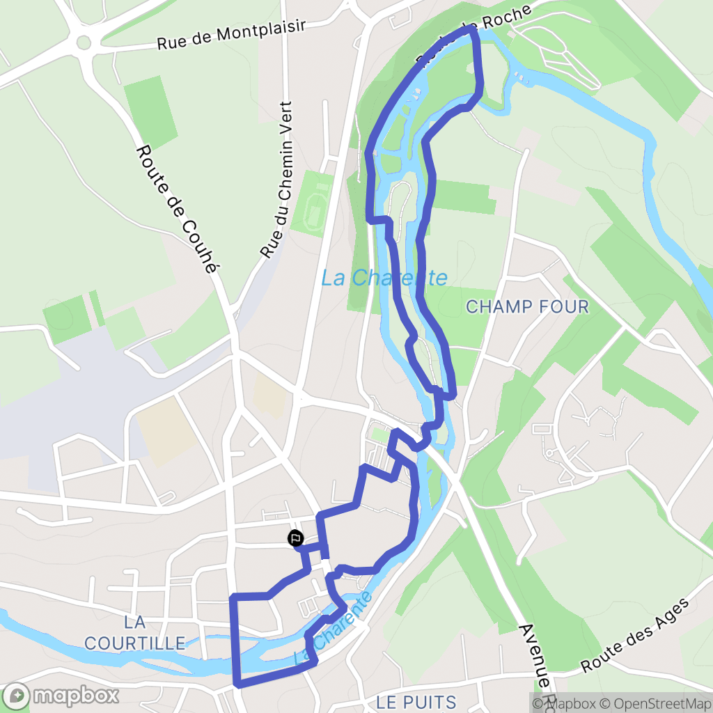 Civray : carte du parcours de randonnée - France