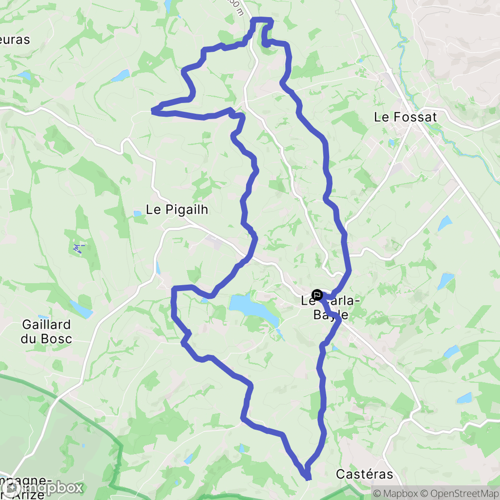 Carla-Bayle : carte du parcours de randonnée - France