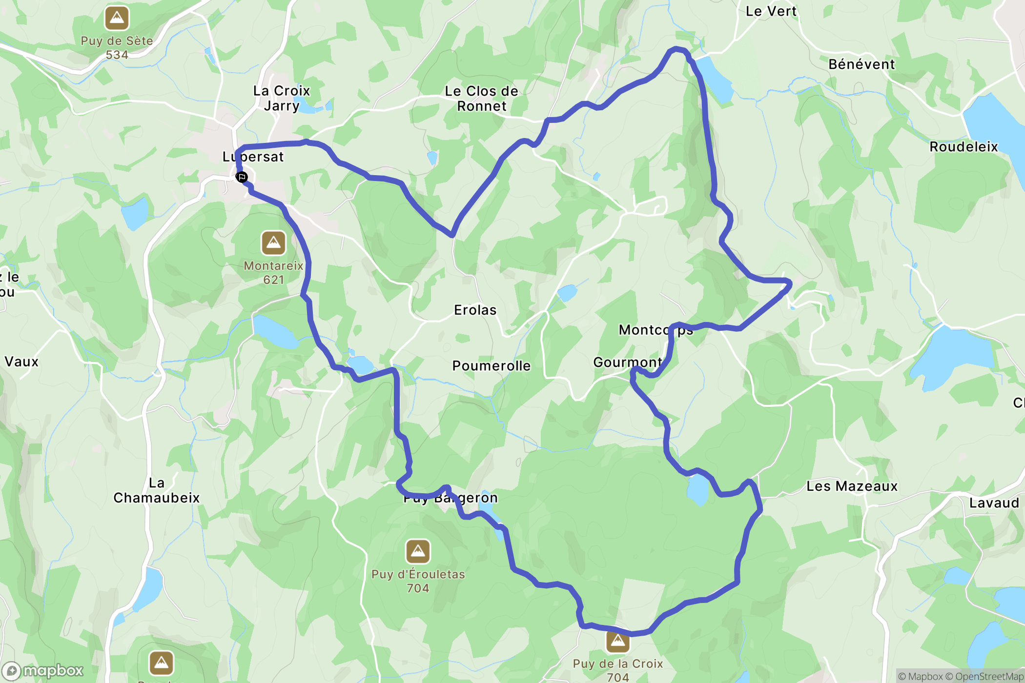 Lupersat : carte du parcours de randonnée - France