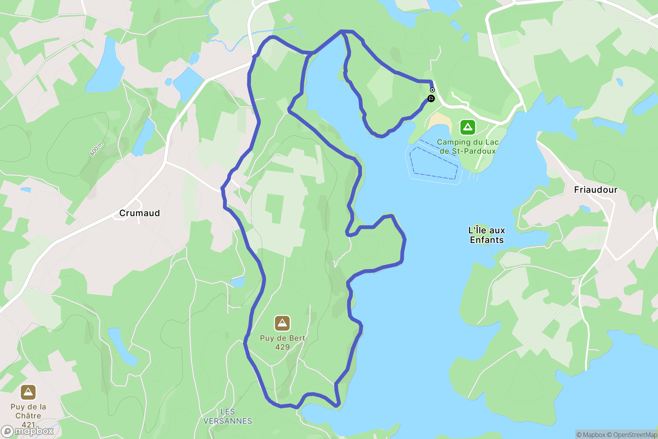 Saint-Pardoux-le-Lac : carte du parcours de randonnée - France