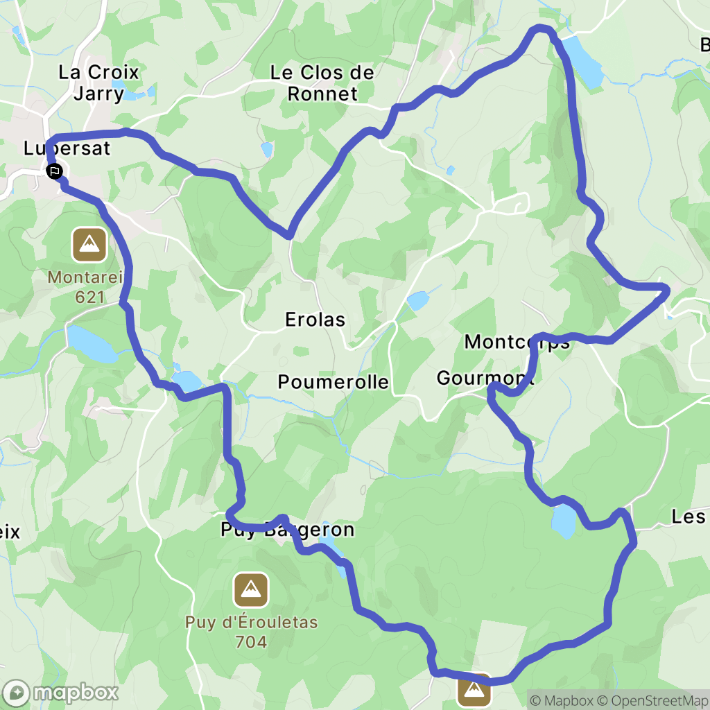 Lupersat : carte du parcours de randonnée - France