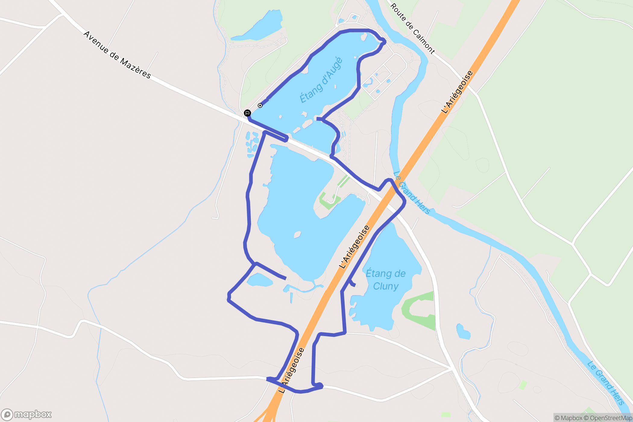 Mazères : carte du parcours de randonnée - France