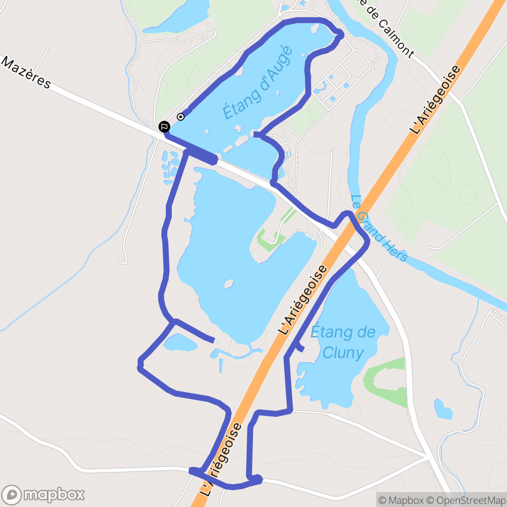 Mazères : carte du parcours de randonnée - France