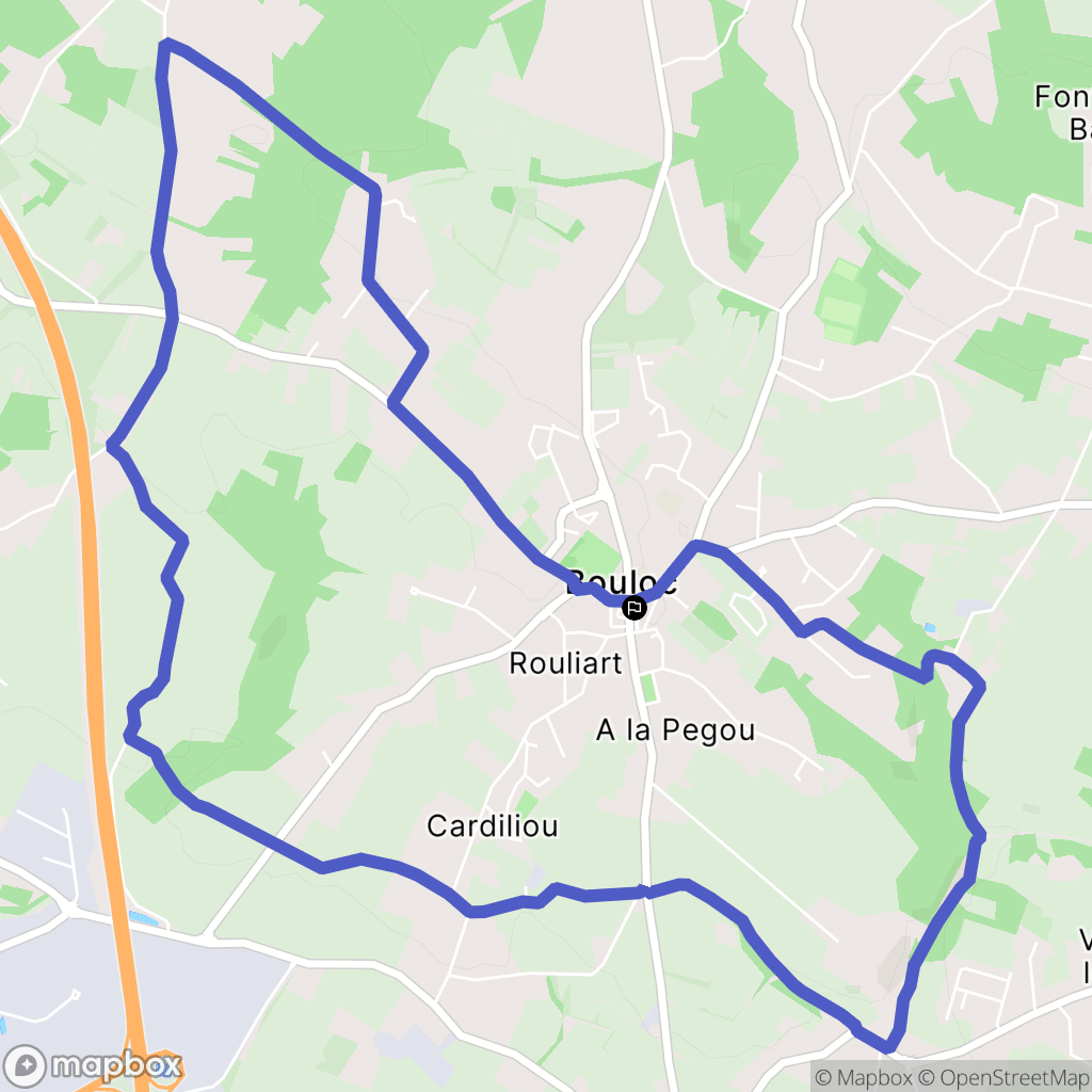 Bouloc : carte du parcours de randonnée - France