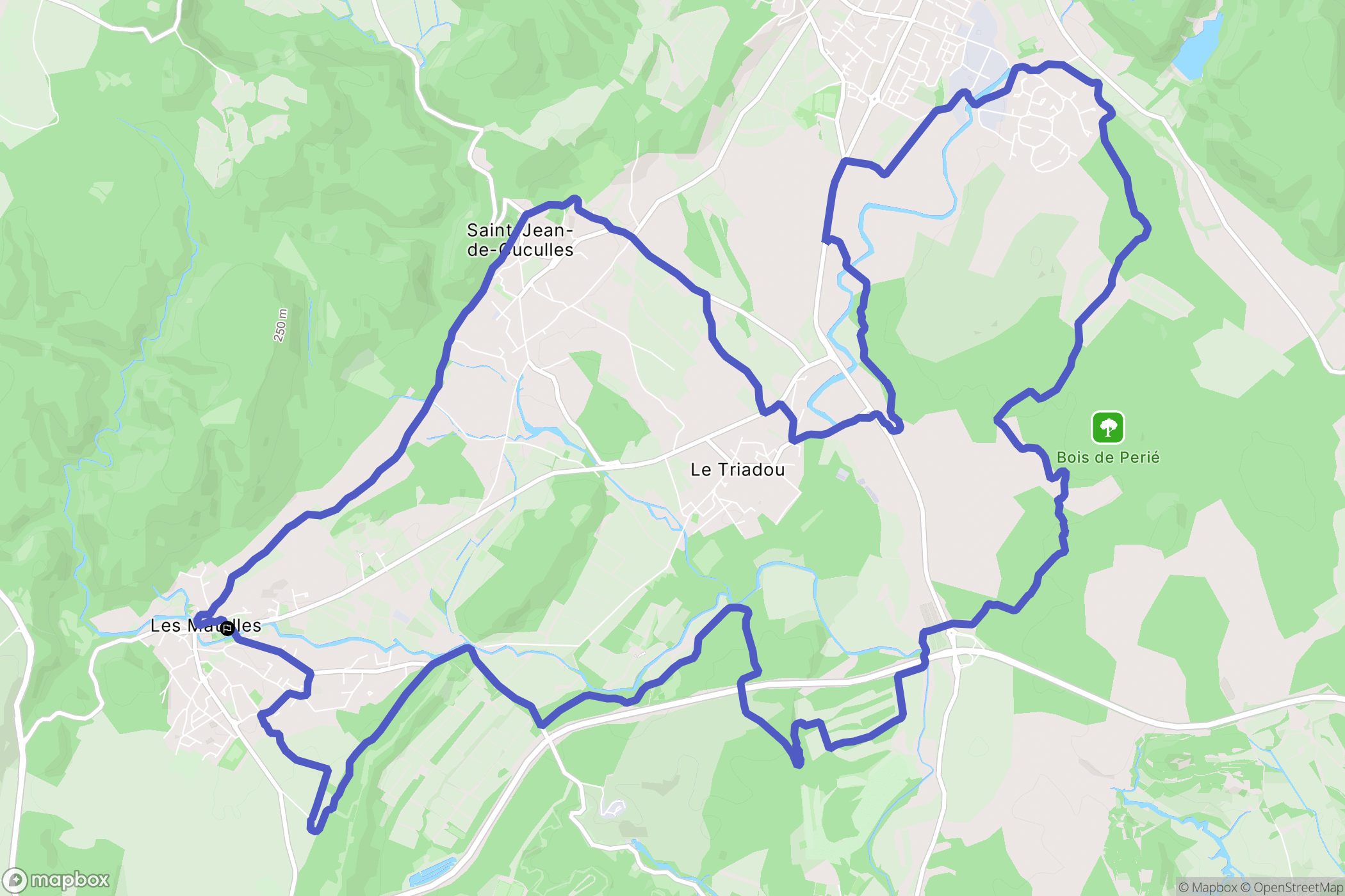 Les Matelles : carte du parcours de randonnée - France