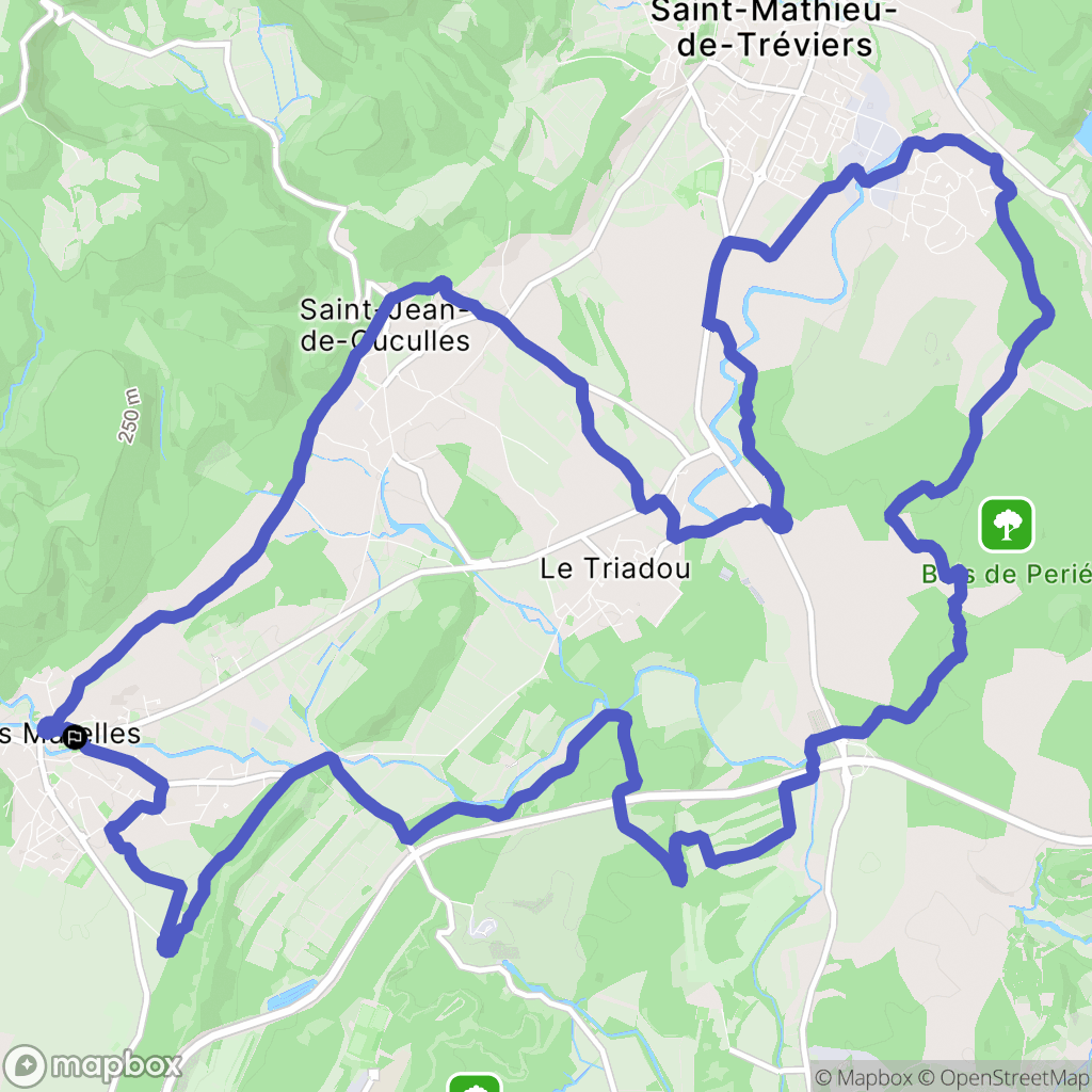 Les Matelles : carte du parcours de randonnée - France