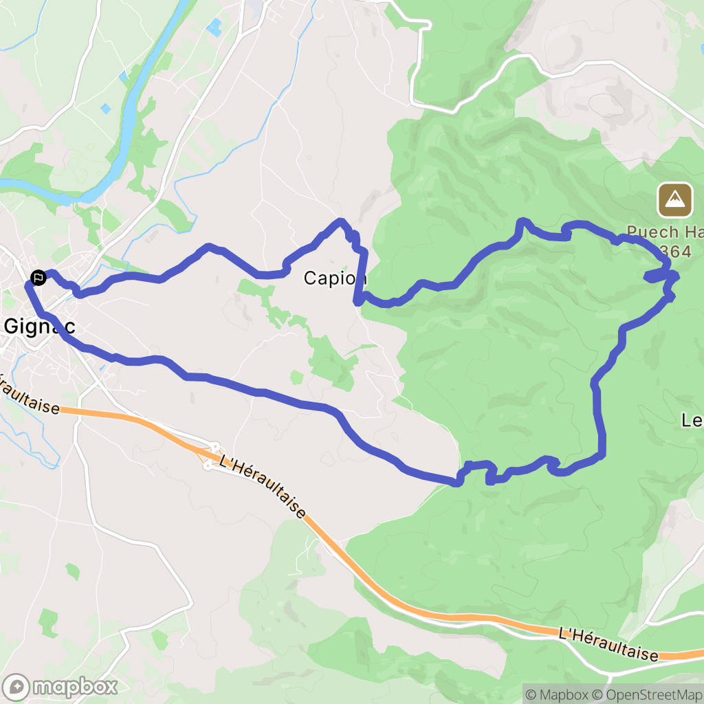 Gignac : carte du parcours de randonnée - France