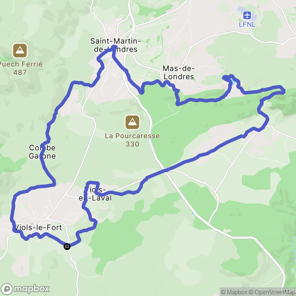 Viols-le-Fort : carte du parcours de randonnée - France