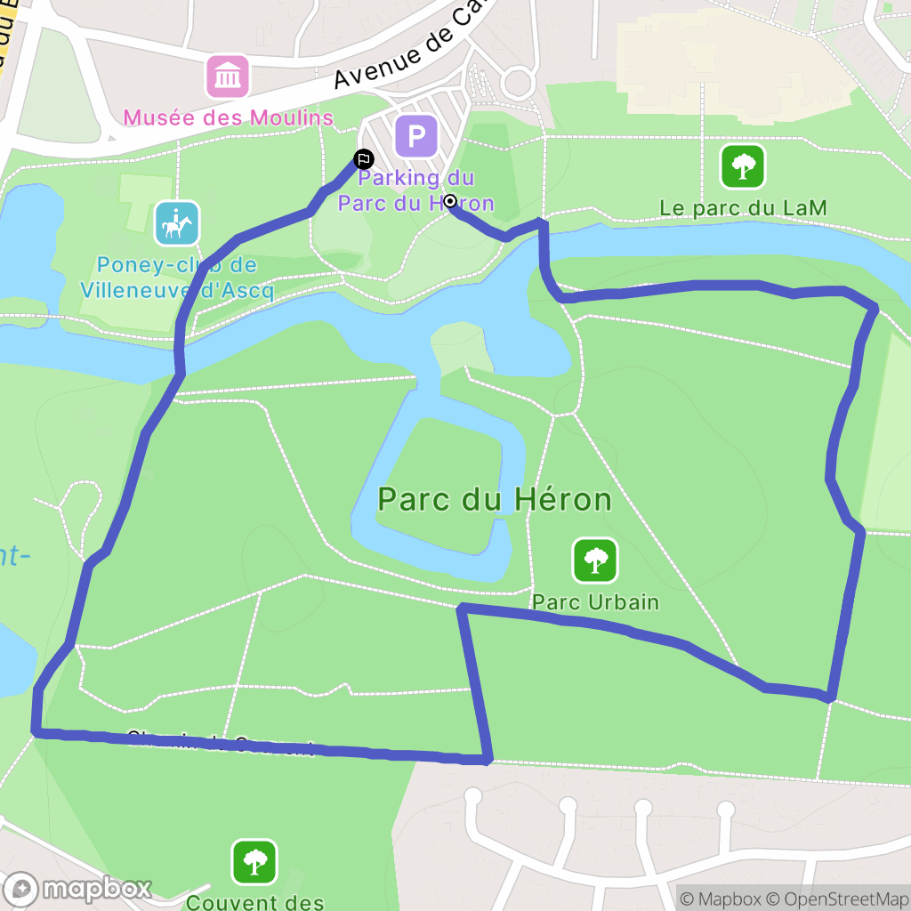 Villeneuve-d'Ascq : carte du parcours de randonnée - France