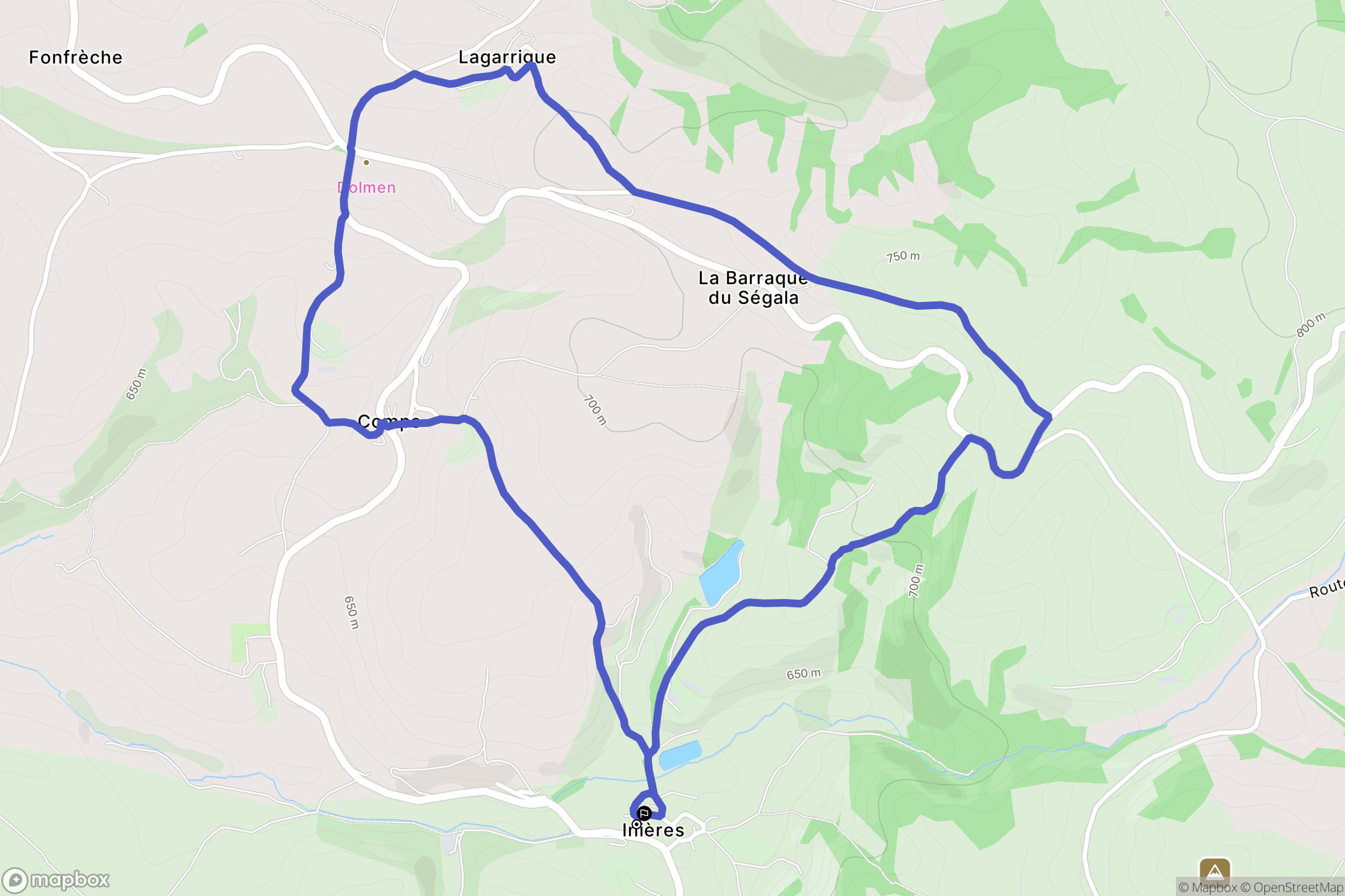 Sainte-Radegonde : carte du parcours de randonnée - France