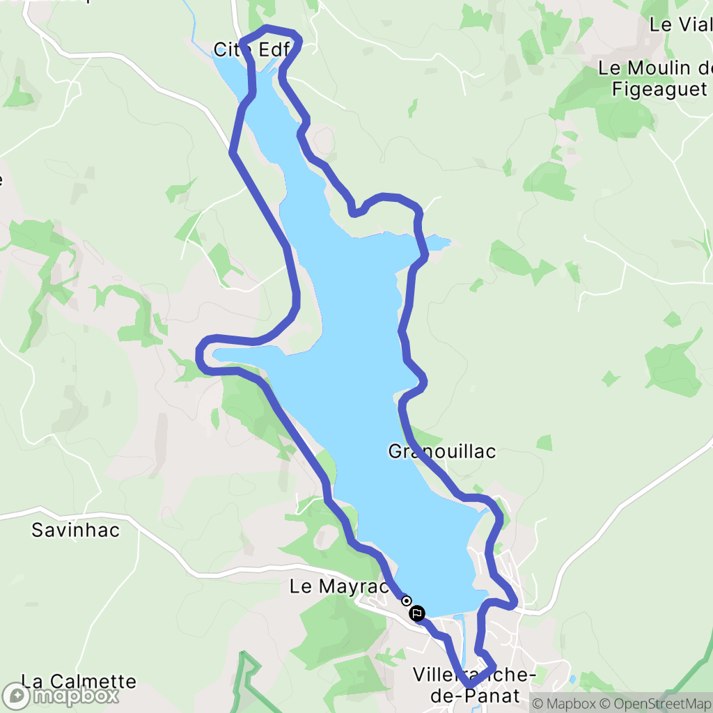 Villefranche-de-Panat : carte du parcours de randonnée - France