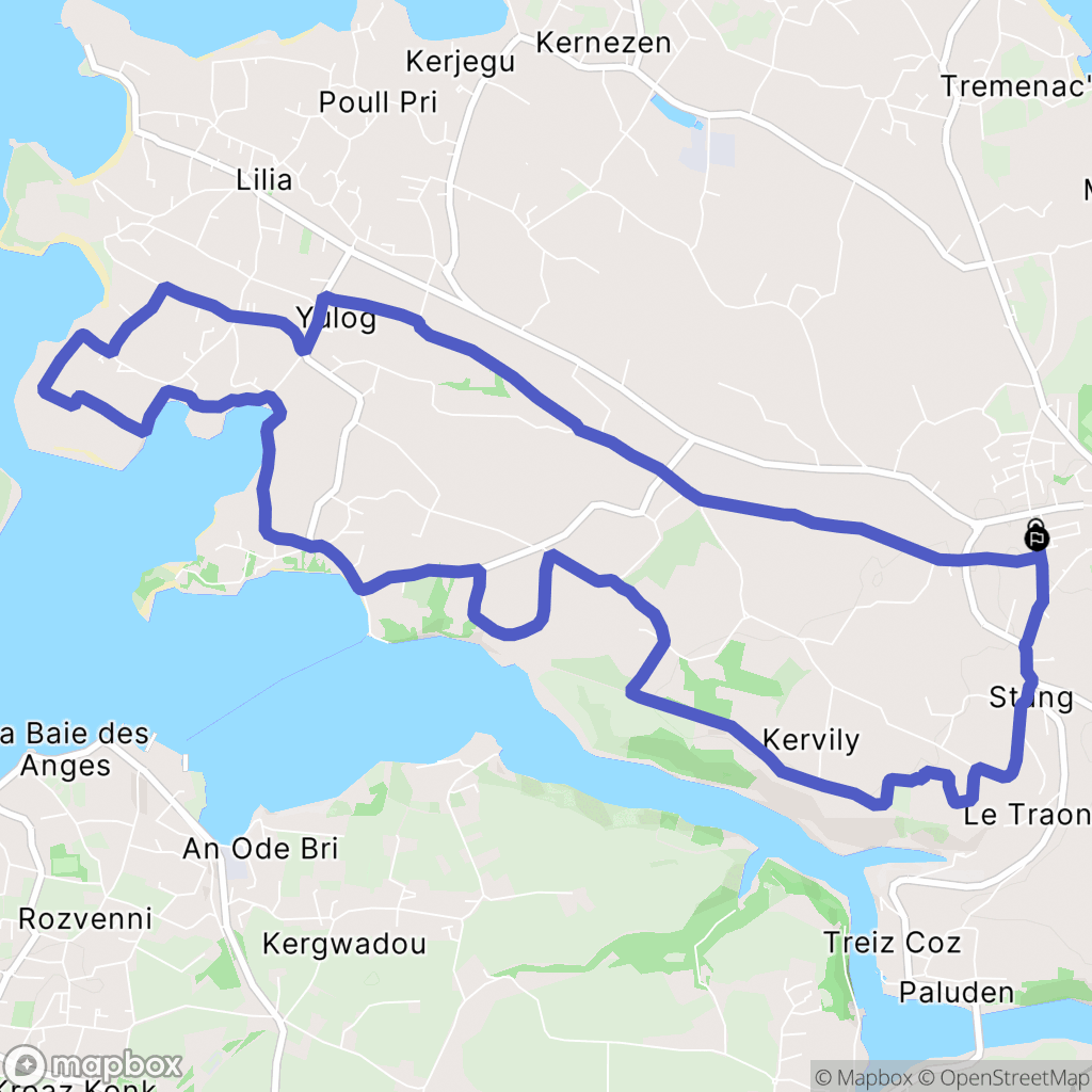 Plouguerneau : carte du parcours de randonnée - France