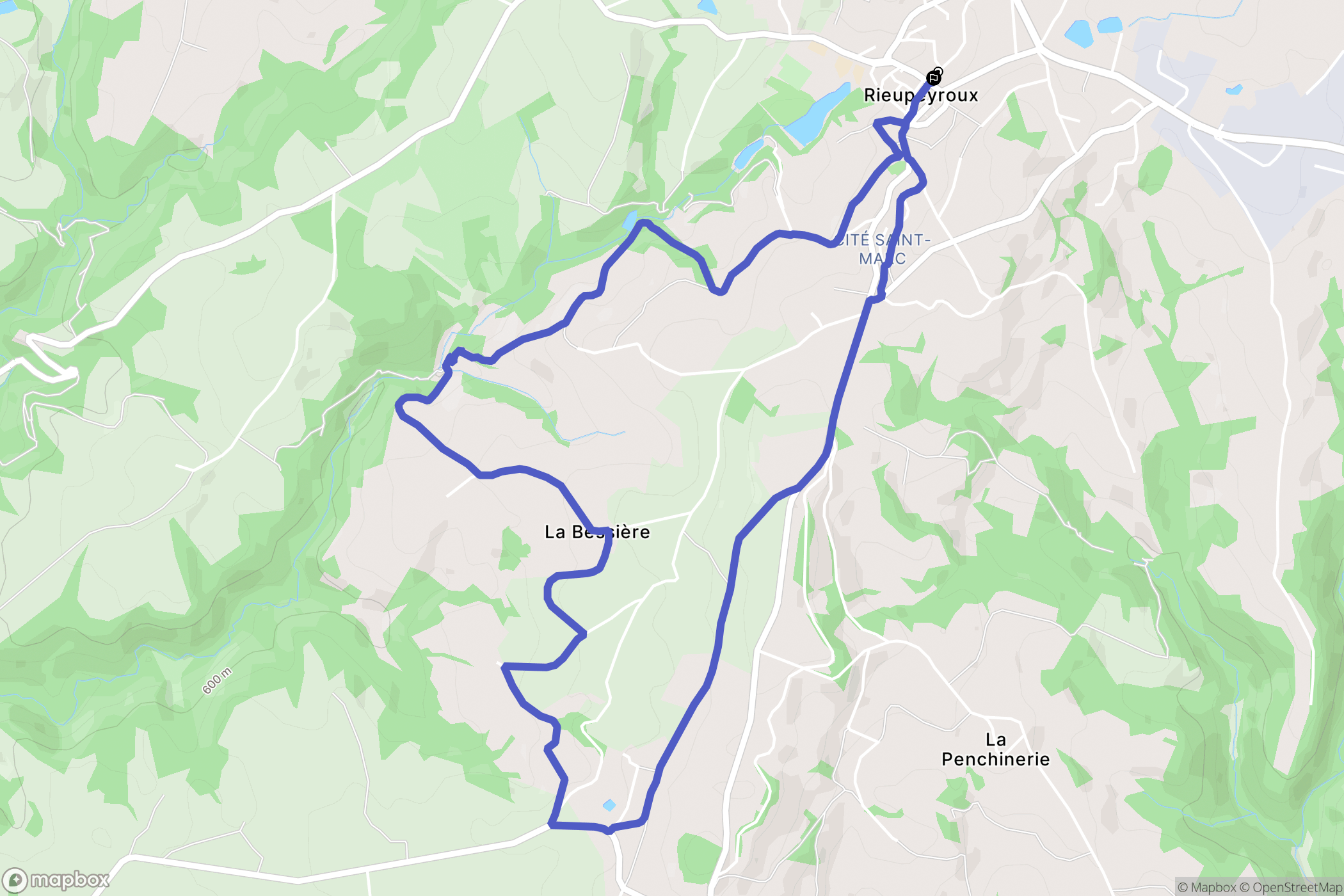 Rieupeyroux : carte du parcours de randonnée - France