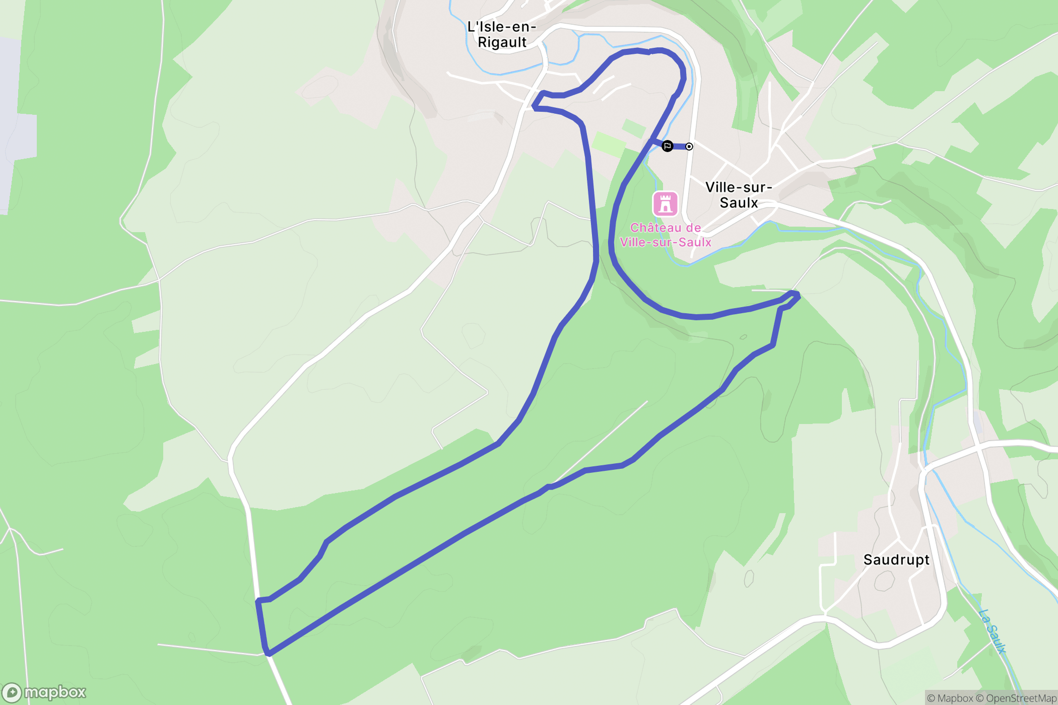 Ville-sur-Saulx : carte du parcours de randonnée - France