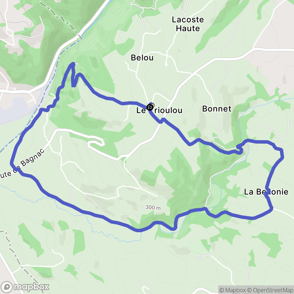 Le Trioulou : carte du parcours de randonnée - France