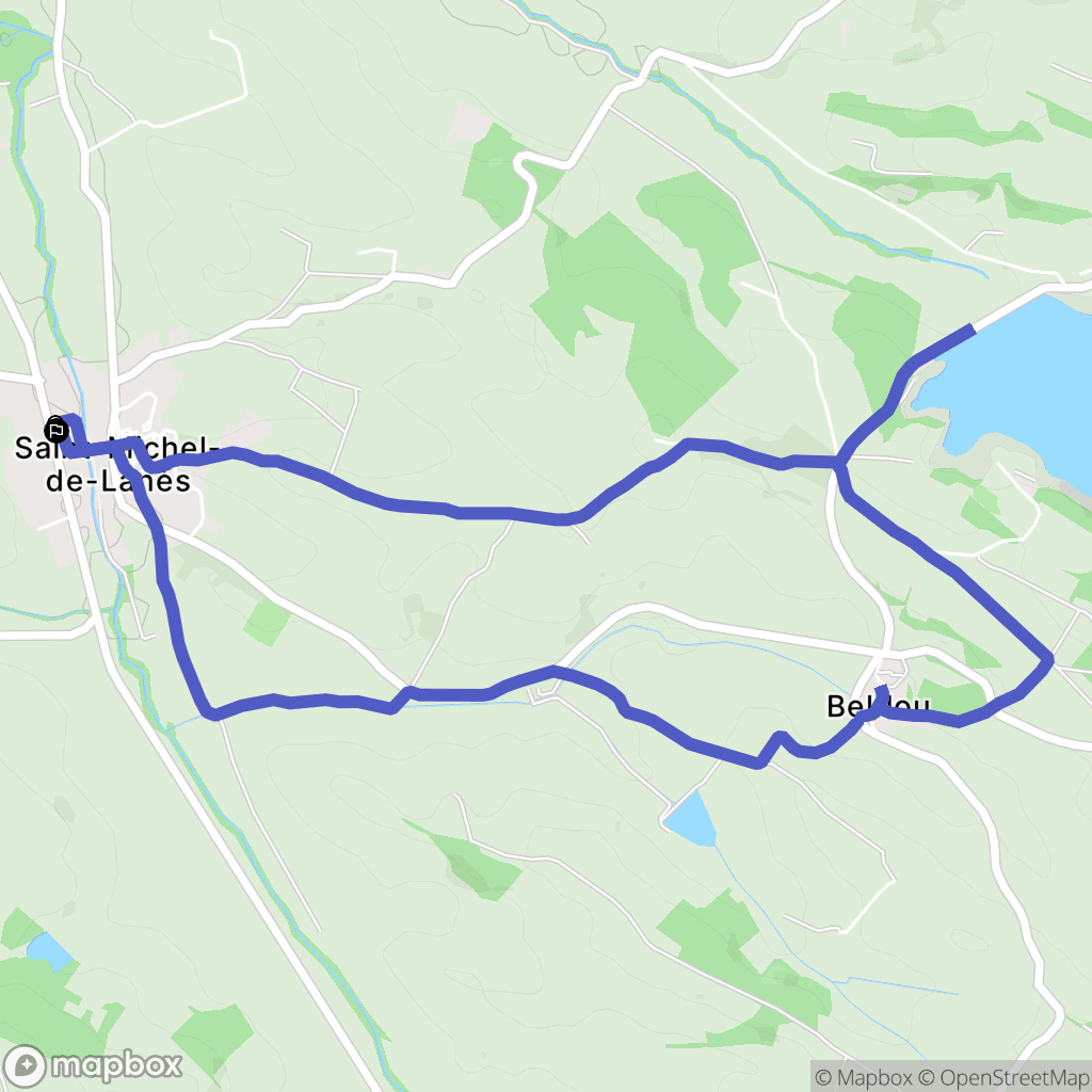 Saint-Michel-de-Lanès : carte du parcours de randonnée - France