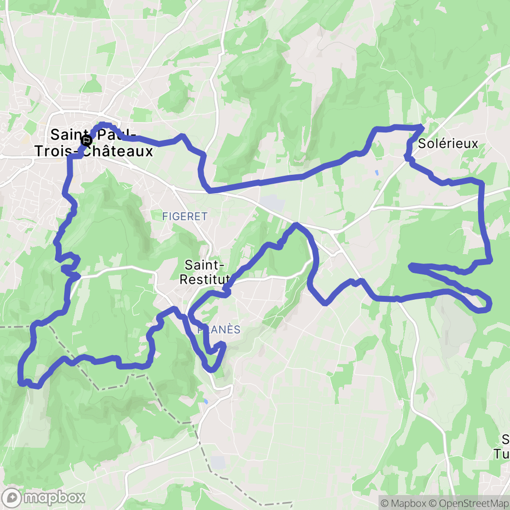 Saint-Paul-Trois-Châteaux : carte du parcours de randonnée - France