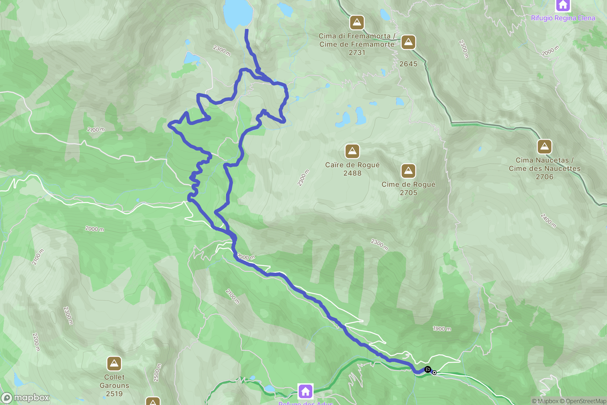 Saint-Martin-Vésubie : carte du parcours de randonnée - France