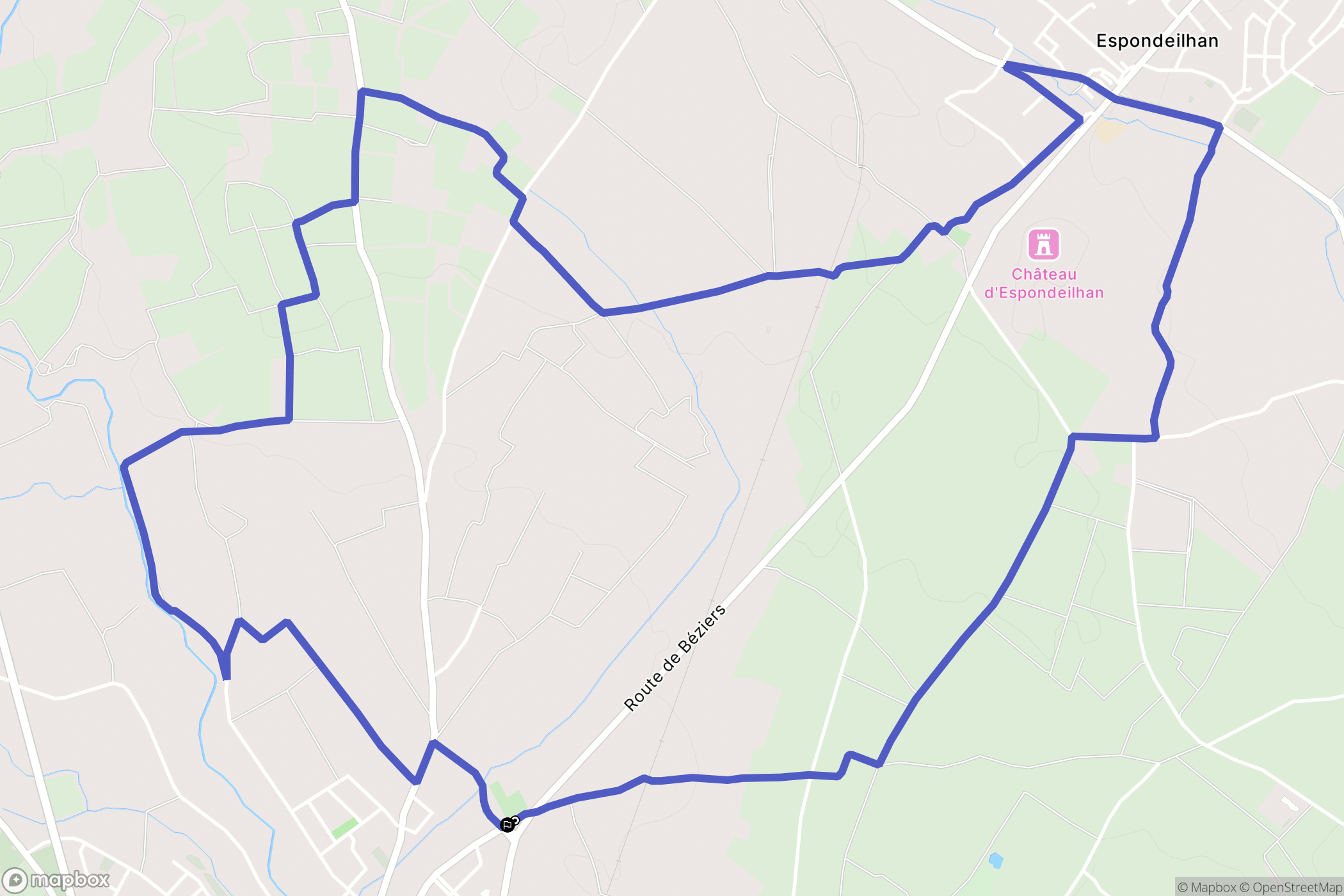Lieuran-lès-Béziers : carte du parcours de randonnée - France